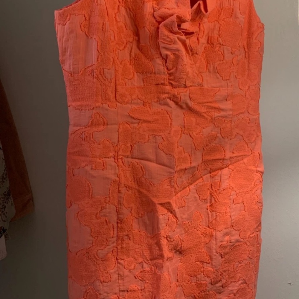 Sara Campbell Textured Coral Sleeveless Sheath Dress
